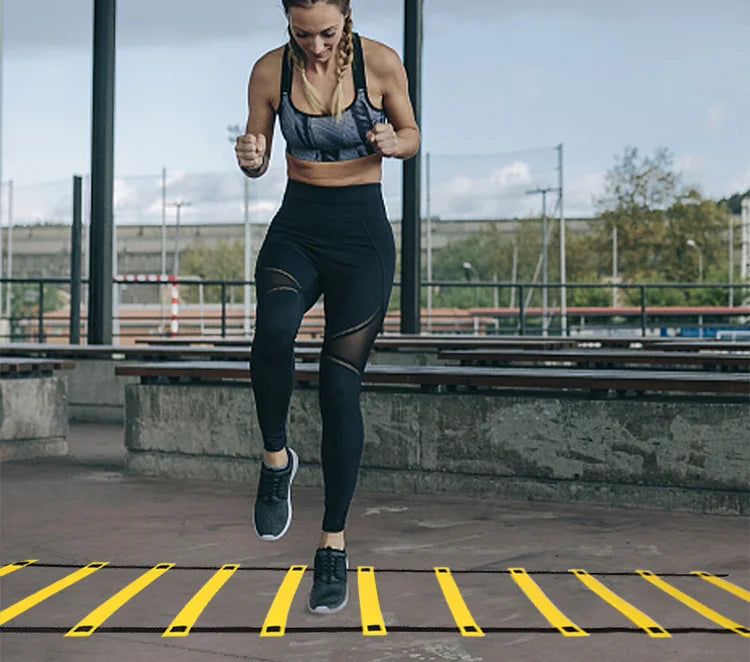 Sports Agility Ladder Football Adjustable Nylon Strap Jumping Ladder Speed Fitness Body Coordination Warm-Up Training Tool