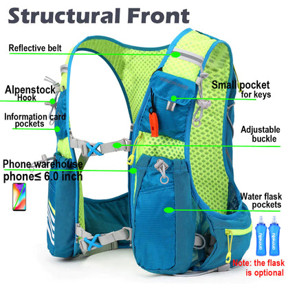 8L Running Hydration Vest Backpack Men Women Outdoor
